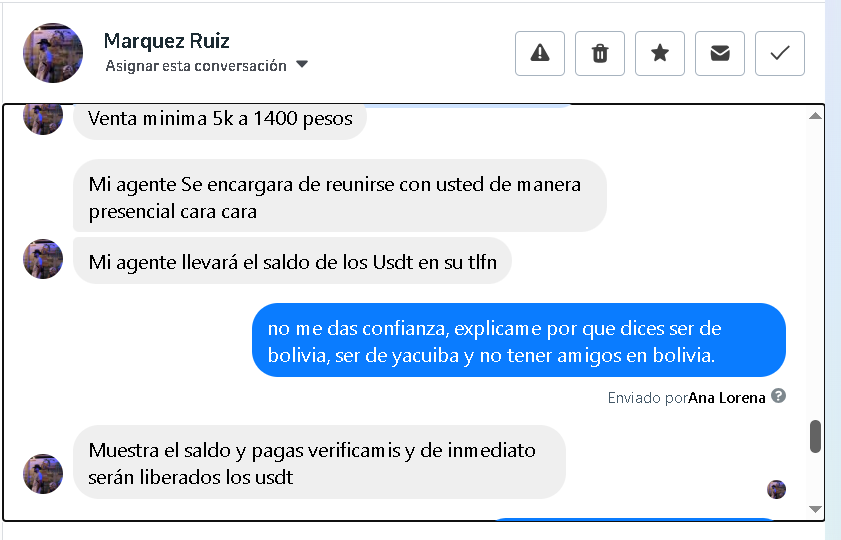 Propuesta de venta mínima y saldo en pantalla